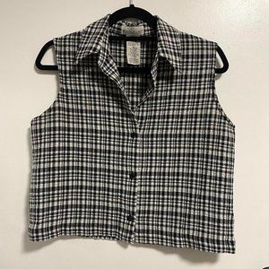 Black and White Gingham Sleeveless Top